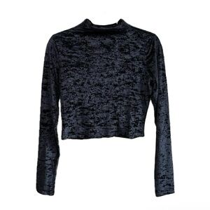 Lululemon Special Edition Black Velvet "All Aligned Mock Neck," Size 8